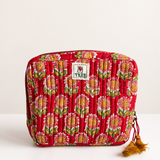 Red Mahjong Bag Set for Tiles and Racks with mat