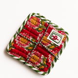 Red Mahjong Bag Set for Tiles and Racks with mat