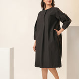 Gem Black Poplin Dress