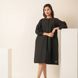 Gem Black Poplin Dress
