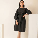 Gem Black Poplin Dress
