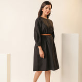Gem Black Poplin Dress