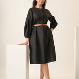 Gem Black Poplin Dress