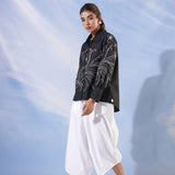 Pompon Black and White Embroidered Shirt