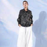 Pompon Black and White Embroidered Shirt