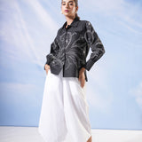 Pompon Black and White Embroidered Shirt