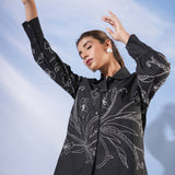 Pompon Black and White Embroidered Shirt
