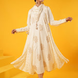 Kanak Off White Block Print Dress