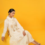 Kanak Off White Block Print Dress