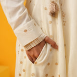 Kanak Off White Block Print Dress