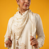 Kanak Off White Block Print Dress