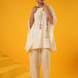 Hiranya Block Printed Off White Co -ord set