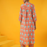 Kasturi Orange Ikat Kurta Set