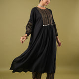 Taamras Black Block Print Kurta