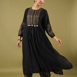 Taamras Black Block Print Kurta