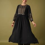 Taamras Black Block Print Kurta