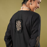 Taamras Black Block Print Kurta