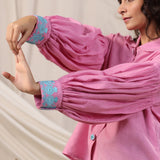 Bubble Pink Embroidery Shirt