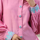 Bubble Pink Embroidery Shirt