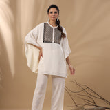 Zuzu White Embroidered Co-set