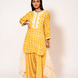 Kinjal Yellow Batik Kurta Set Of 3