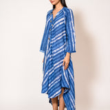 Zinnia Flared Blue Batik Dress