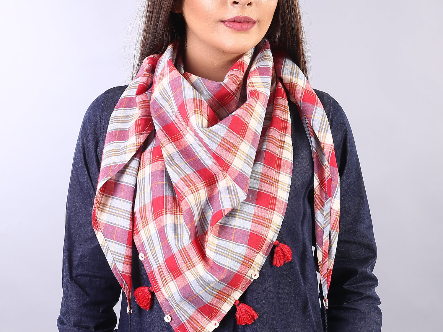 RED CHECKED SCARF