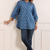 Indigo Blue Cotton Top
