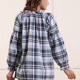 Tie-knotted Checks Shirt For Women Grey