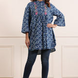 Indigo Blue Embroidery Tunic