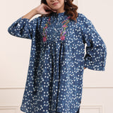Indigo Blue Embroidery Tunic