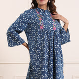 Indigo Blue Embroidery Tunic