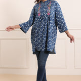 Indigo Blue Embroidery Tunic