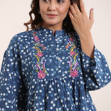 Indigo Blue Embroidery Tunic