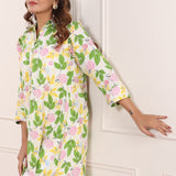 Greeny Floral Cotton Tunic