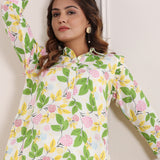 Greeny Floral Cotton Tunic