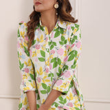 Greeny Floral Cotton Tunic