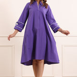 Purple Calf Length Dress