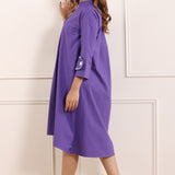 Purple Calf Length Dress