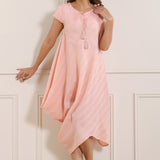 Pink Cowl Cotton Dress