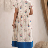 Floral Printed Cotton One Piece For Women