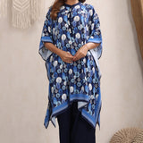 Ruhaniyat Royal-blue Kaftan Set For Women