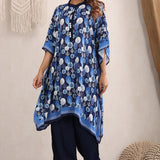 Ruhaniyat Royal-blue Kaftan Set For Women