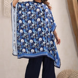 Ruhaniyat Royal-blue Kaftan Set For Women