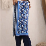 Ruhaniyat Royal-blue Kaftan Set For Women