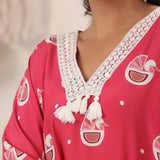 Lihaaz Magenta Kaftan Set