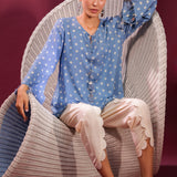 Bandhani Blue Asymmetrical Tunic
