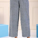 Nazneem Indigo Striped Pants