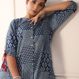 Harkha Indigo A-line Kurta