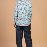 Relaxed Cotton Shirt In Sky Blue Colour